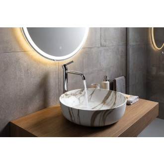 RONDEA keramické umyvadlo na desku Ø 41cm, bianco carrara