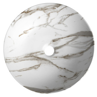 RONDEA keramické umyvadlo na desku Ø 41cm, bianco carrara
