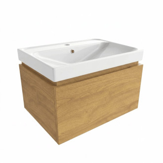 Koupelnová skříňka s umyvadlem SAT Feel 60x30x46 cm dub medový mat SATFEEL60DMU5
