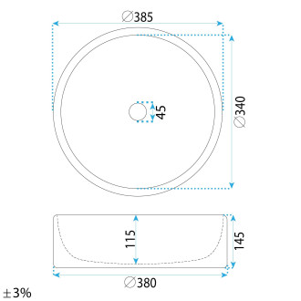 REA Umyvadlo na desku Alice REA-U3500
