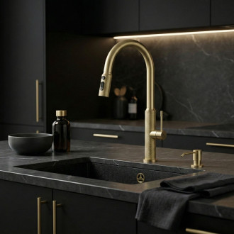REA Kuchyňská baterie Master Brush Gold REA-B7204