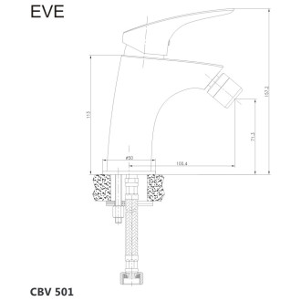 Mereo Eve bidetová baterie bez výpusti CBV501