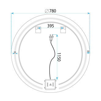 REA Zrcadlo LED 80cm Modern HOM-00906