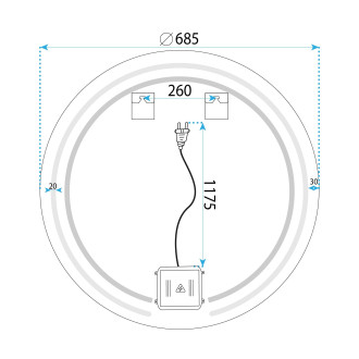 REA Zrcadlo LED 70cm Modern HOM-00905