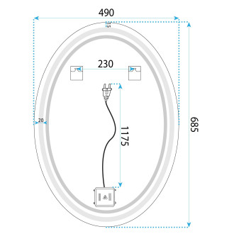 REA Zrcadlo LED Marco 50x70 cm HOM-00900