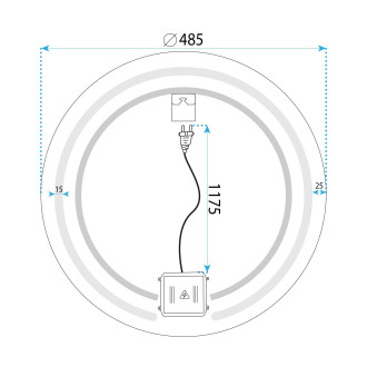 REA Zrcadlo LED 50cm Modern HOM-00903