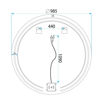 REA Zrcadlo LED 100cm Modern HOM-00908
