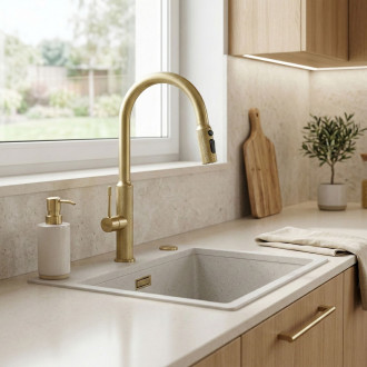 REA Kuchyňská baterie Master Brush Gold REA-B7204