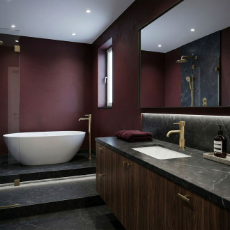 REA Koupelnová baterie Lungo Stripe Brush Gold Low REA-B8050