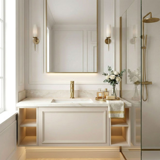 REA Koupelnová baterie Lungo Stripe Brush Gold Low REA-B8050