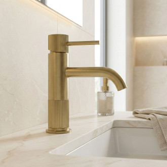 REA Koupelnová baterie Lungo Stripe Brush Gold Low REA-B8050