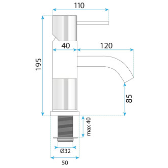 REA Koupelnová baterie Lungo Stripe Brush Gold Low REA-B8050