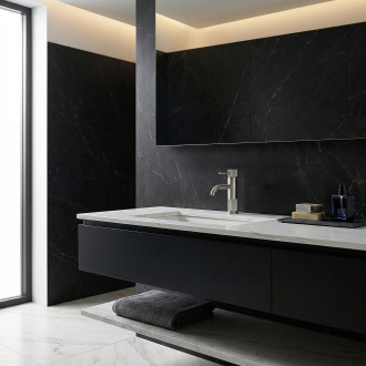 REA Koupelnová baterie Lungo Stripe Brush Nickel Low REA-B8052