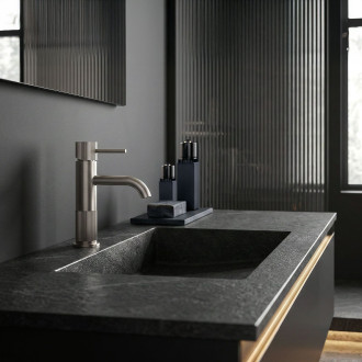 REA Koupelnová baterie Lungo Stripe Brush Nickel Low REA-B8052