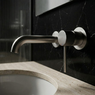 REA Podomítková vanová baterie  Lungo Stripe Brush Gold REA-B8054