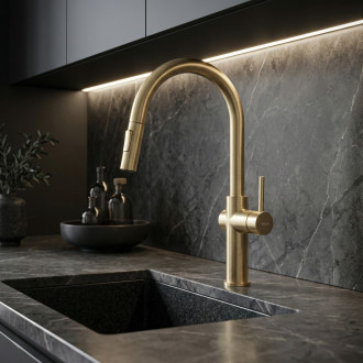 REA Kuchyňská baterie Fresh High Gold Brush REA-B7201