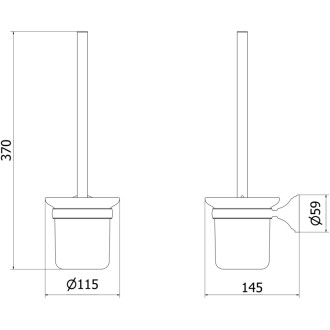 Mexen Lusso szczotka toaletowa, złota szczotkowana - 70A16871-55