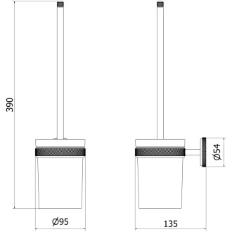 Mexen Gravo szczotka toaletowa, złota szczotkowana - 70A93071-55