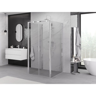 Mexen Exo-3S kabina prysznicowa 3-ścienna uchylna 70 x 70 cm, transparent, chrom - 814-070-070-01-00-3S