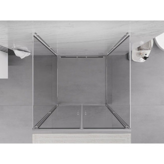 Mexen Exo-3S kabina prysznicowa 3-ścienna uchylna 80 x 80 cm, transparent, chrom - 814-080-080-01-00-3S