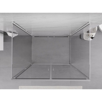 Mexen Exo-3S kabina prysznicowa 3-ścienna uchylna 90 x 110 cm, transparent, chrom - 814-090-110-01-00-3S