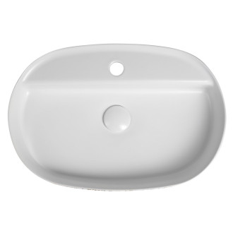 INFINITY OVAL keramické umyvadlo na desku, 60x40cm, terrazzo
