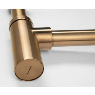 Umyvadlový sifon 5/4", odpad 32mm, kulatý, měď mat