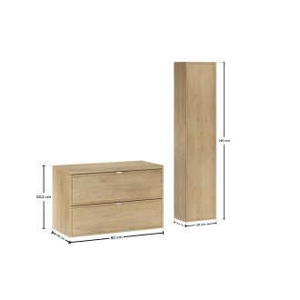 Comad SET-TEC B CREMONA 80CM HC Koupelnová sestava 80 cm s deskou a vysokou skříňkou