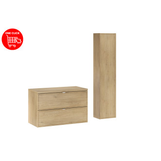 Comad SET-TEC B CREMONA 80CM HC Koupelnová sestava 80 cm s deskou a vysokou skříňkou