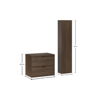 Comad SET-TEV B VILLA 60CM HC Koupelnová sestava 60 cm s deskou a vysokou skříňkou