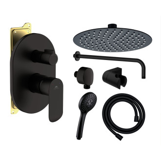 ULTRA-2F BLACK, podomítkový sprchový set včetně příslušenství