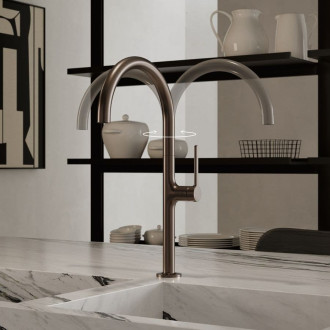 Dřezová baterie Kludi Reef s otočným ramínkem kartáčovaný gunmetal 50803N275