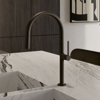 Dřezová baterie Kludi Reef s vytahovací sprškou matná černá 508516675