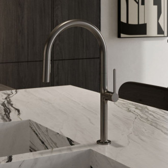 Dřezová baterie Kludi Reef s vytahovací sprškou kartáčovaný gunmetal 50851N275