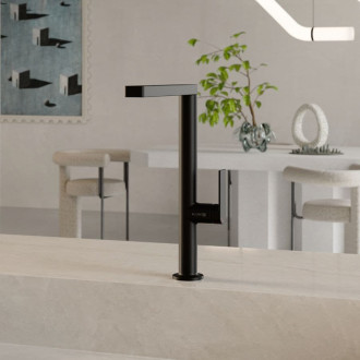 Dřezová baterie Kludi Qord s otočným ramínkem matná černá 568036675