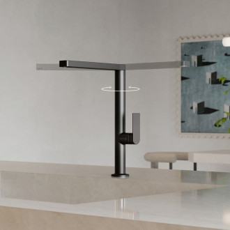 Dřezová baterie Kludi Qord s otočným ramínkem matná černá 568036675