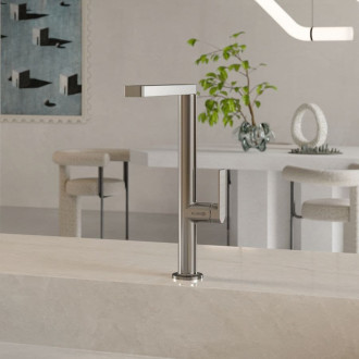 Dřezová baterie Kludi Qord s otočným ramínkem kartáčovaný nikl 56803N575