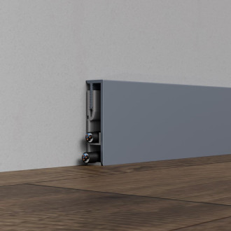 Lišta soklová "rovná" Profil-EU stříbrná metalíza, PVC, délka 250 cm, výška hrany 50 mm, SKKOMPST50