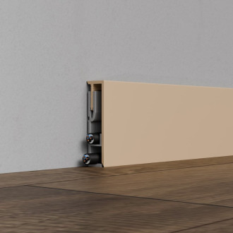 Lišta soklová "rovná" Profil-EU béžová mat, PVC, délka 250 cm, výška hrany 50 mm, SKKOMPCA50