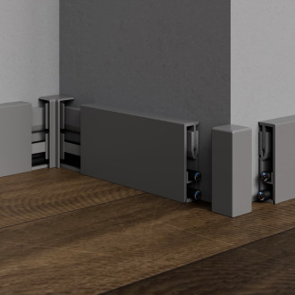 Lišta soklová "rovná" Profil-EU šedá mat, PVC, délka 250 cm, výška hrany 50 mm, SKKOMP450