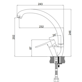 Mereo Zuna dřezová baterie stojánková mimoúrovňová s ramínkem nad pákou CB20103Z