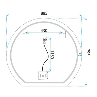 REA Zrcadlo LED 90cm Fabio HOM-00911
