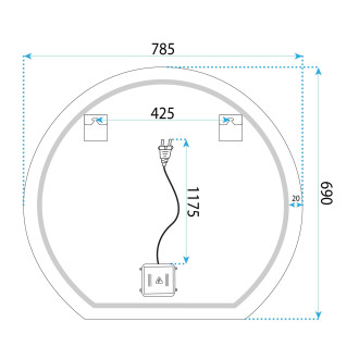 REA Zrcadlo LED 80cm Fabio HOM-00910