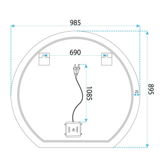REA Zrcadlo LED 100cm Fabio HOM-00912