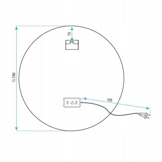 REA Zrcadlo LED 70cm BAS P11241 HOM-09519