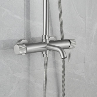 REA Sprchový set Lungo Stripe Brush Nickel REA-P9491