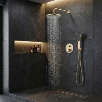 REA Podomítková sprchová sada Lungo Stripe Gold Brush + BOX REA-P9492