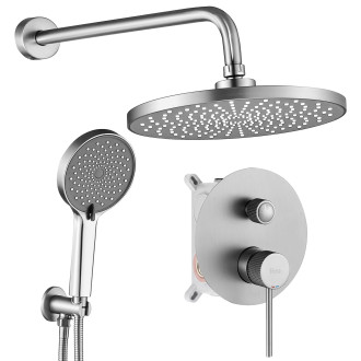 REA Podomítková sprchová sada Lungo Stripe Nickel Brush + BOX REA-P9493