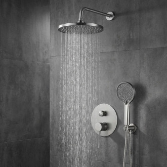 REA Podomítková sprchová sada Lungo Stripe Nickel Brush + BOX REA-P9493