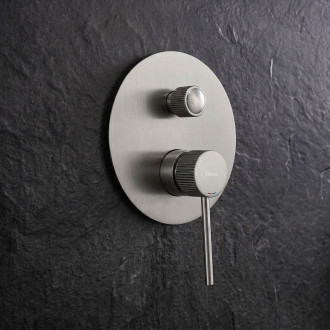 REA Podomítková sprchová sada Lungo Stripe Nickel Brush + BOX REA-P9493